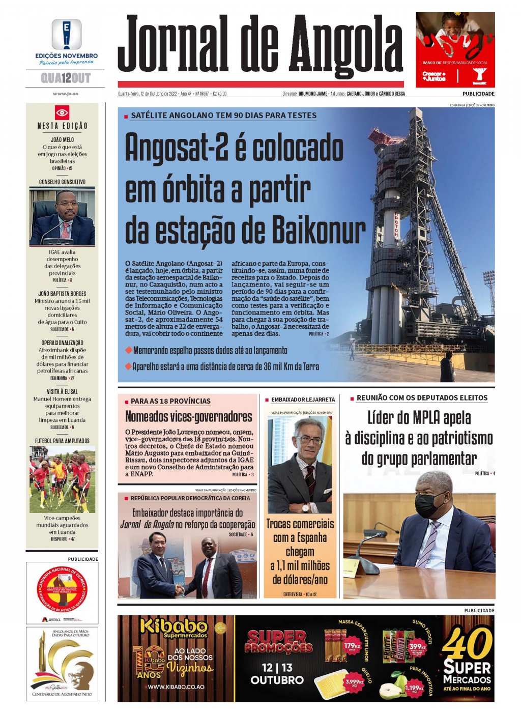 Jornal De Angola Quarta 12 De Outubro De 2022 