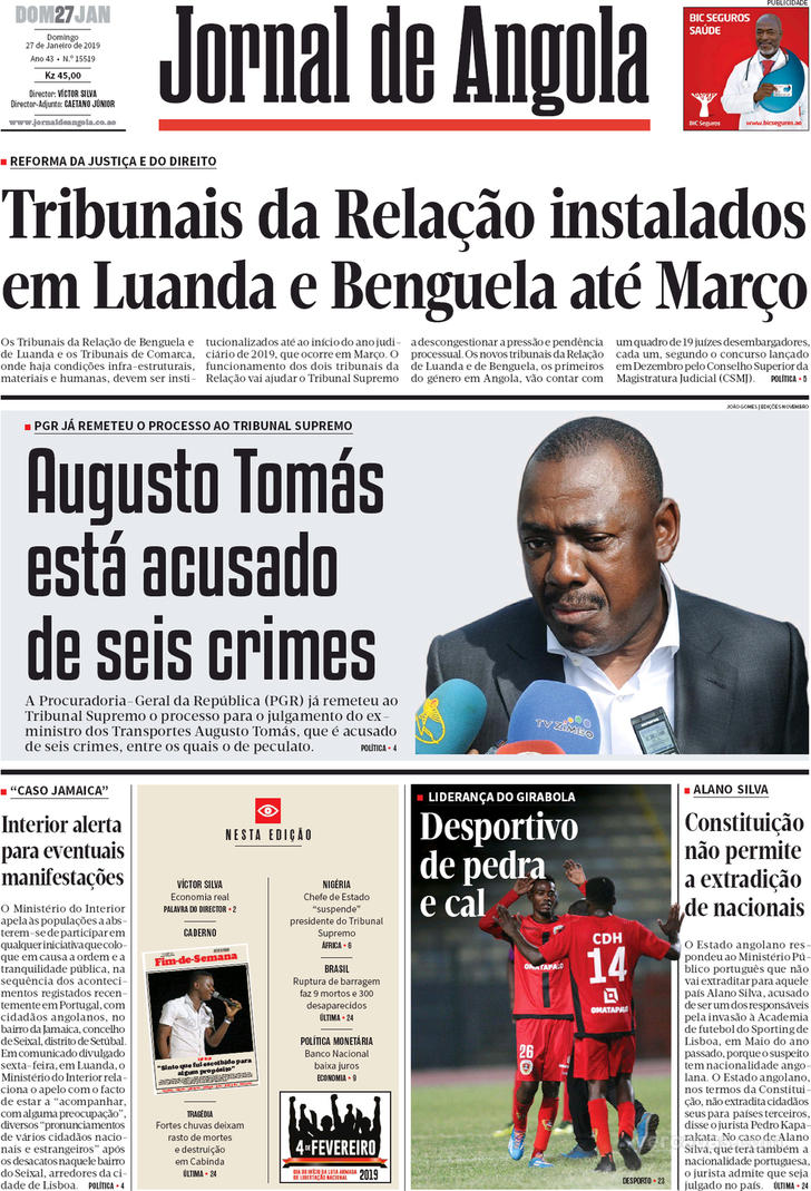 Jornal De Angola Domingo 27 De Janeiro De 2019 