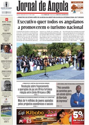 Capa do Jornal de Angola, Sexta, 03 de Maio de 2024